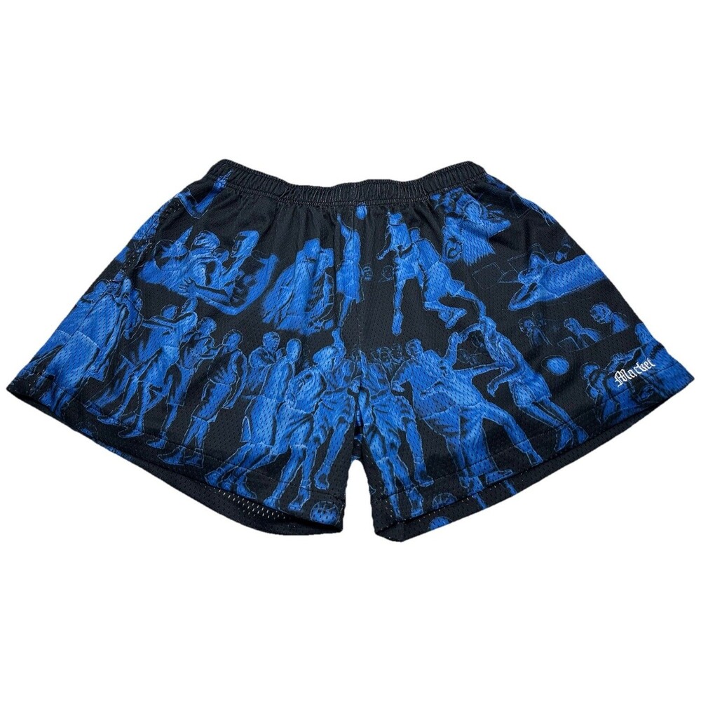 Men's Market Malice Palace Mesh Shorts 5" Size Large Black Blue S/S 2024